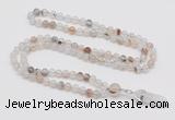 GMN1600 Hand-knotted 6mm montana agate 108 beads mala necklace with pendant