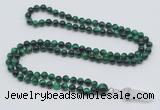 GMN1619 Hand-knotted 6mm green tiger eye 108 beads mala necklace with pendant