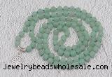 GMN2201 Hand-knotted 8mm, 10mm matte green aventurine 108 beads mala necklaces with charm