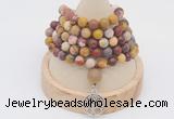 GMN2214 Hand-knotted 8mm, 10mm matte mookaite 108 beads mala necklace with charm