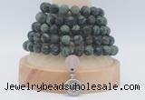 GMN2233 Hand-knotted 8mm, 10mm matte kambaba jasper 108 beads mala necklaces with charm