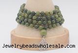 GMN2449 Hand-knotted 6mm Canadian jade 108 beads mala necklaces with charm