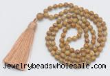 GMN251 Hand-knotted 6mm wooden jasper 108 beads mala necklaces with tassel