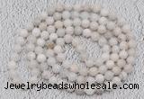 GMN400 Hand-knotted 8mm, 10mm white crazy lace agate 108 beads mala necklaces