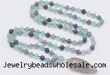 GMN4003 Hand-knotted 8mm, 10mm fluorite 108 beads mala necklace with pendant