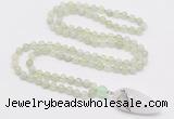 GMN4017 Hand-knotted 8mm, 10mm New jade 108 beads mala necklace with pendant