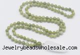 GMN4018 Hand-knotted 8mm, 10mm China jade 108 beads mala necklace with pendant