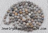 GMN403 Hand-knotted 8mm, 10mm silver needle agate 108 beads mala necklaces