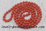 GMN406 Hand-knotted 8mm, 10mm red agate 108 beads mala necklaces