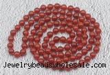 GMN407 Hand-knotted 8mm, 10mm red agate 108 beads mala necklaces