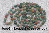 GMN408 Hand-knotted 8mm, 10mm Indian agate 108 beads mala necklaces