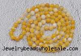 GMN415 Hand-knotted 8mm, 10mm yellow banded agate 108 beads mala necklaces