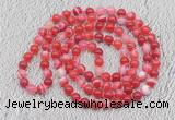 GMN416 Hand-knotted 8mm, 10mm banded agate 108 beads mala necklaces