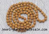 GMN445 Hand-knotted 8mm, 10mm wooden jasper 108 beads mala necklaces