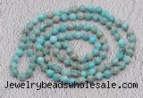 GMN454 Hand-knotted 8mm, 10mm sea sediment jasper 108 beads mala necklaces