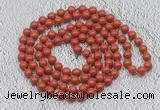 GMN459 Hand-knotted 8mm, 10mm red jasper 108 beads mala necklaces