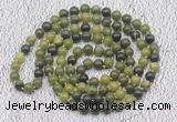 GMN470 Hand-knotted 8mm, 10mm Canadian jade 108 beads mala necklaces