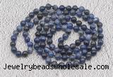 GMN472 Hand-knotted 8mm, 10mm sodalite 108 beads mala necklaces