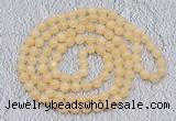 GMN476 Hand-knotted 8mm, 10mm honey jade 108 beads mala necklaces