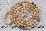 GMN477 Hand-knotted 8mm, 10mm fossil coral 108 beads mala necklaces