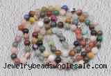 GMN478 Hand-knotted 8mm, 10mm colorfull gemstone 108 beads mala necklaces