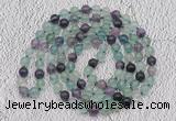 GMN480 Hand-knotted 8mm, 10mm fluorite 108 beads mala necklaces