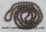 GMN485 Hand-knotted 8mm, 10mm smoky quartz 108 beads mala necklaces