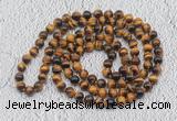 GMN492 Hand-knotted 8mm, 10mm yellow tiger eye 108 beads mala necklaces