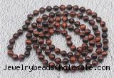 GMN495 Hand-knotted 8mm, 10mm red tiger eye 108 beads mala necklaces