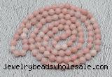 GMN511 Hand-knotted 8mm, 10mm Chinese pink opal 108 beads mala necklaces