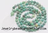 GMN5158 Hand-knotted 8mm, 10mm grass agate 108 beads mala necklace with pendant