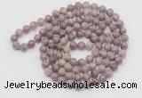 GMN522 Hand-knotted 8mm, 10mm lepidolite 108 beads mala necklaces