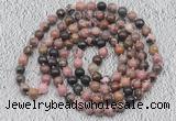 GMN534 Hand-knotted 8mm, 10mm rhodonite 108 beads mala necklaces