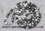 GMN535 Hand-knotted 8mm, 10mm black & white jasper 108 beads mala necklaces