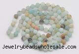 GMN5507 Hand-knotted 6mm matte amazonite 108 beads mala necklaces