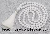 GMN58 Hand-knotted 8mm candy jade 108 beads mala necklace with tassel