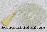 GMN59 Hand-knotted 8mm candy jade 108 beads mala necklace with tassel