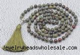 GMN614 Hand-knotted 8mm, 10mm dragon blood jasper 108 beads mala necklaces with tassel