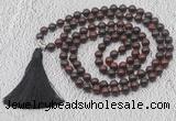 GMN615 Hand-knotted 8mm, 10mm brecciated jasper 108 beads mala necklaces with tassel