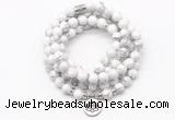 GMN7000 8mm white howlite 108 mala beads wrap bracelet necklaces