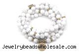 GMN7001 8mm matte white howlite 108 mala beads wrap bracelet necklaces