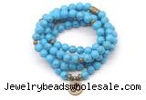 GMN7002 8mm imitation turquoise 108 mala beads wrap bracelet necklaces