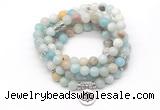 GMN7003 8mm amazonite 108 mala beads wrap bracelet necklace