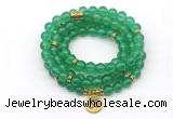 GMN7007 8mm green agate 108 mala beads wrap bracelet necklace