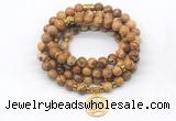 GMN7016 8mm picture jasper 108 mala beads wrap bracelet necklace