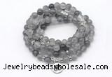 GMN7037 8mm cloudy quartz 108 mala beads wrap bracelet necklace