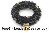 GMN7041 8mm golden obsidian 108 mala beads wrap bracelet necklace