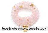 GMN7050 8mm rose quartz 108 mala beads wrap bracelet necklaces