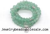 GMN7052 8mm green aventurine 108 mala beads wrap bracelet necklaces