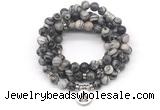 GMN7062 8mm black water jasper 108 mala beads wrap bracelet necklaces